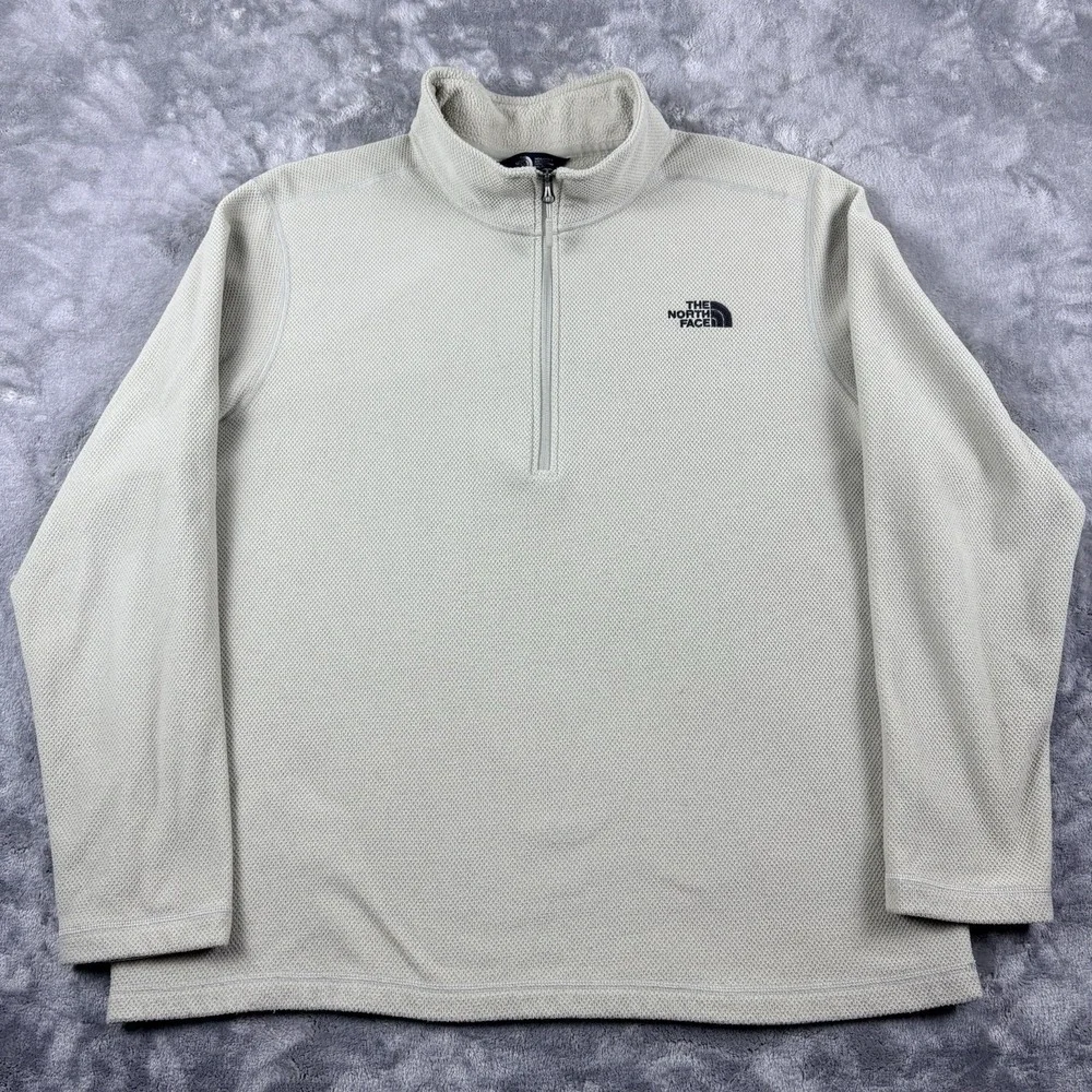 The North‎ Face Quarter Zip Fleece Mens Beige XXL Outdoor Minimalist Pullover